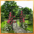 Pergola gradina metalica cu poarta, suport plante cataratoare, 106x50x217 cm, negru [7]