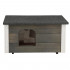 Cusca din lemn pentru caini de talie mica, izolata cu polistiren, capac cu balamale, 56x46x30cm, gri [8]