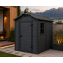 Magazie gradina pentru unelte, cu ventilatie si fereastra, PVC imitatie lemn, 131x186x198 cm, negru [3]