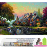 Set de broderie cu diamante 5D, 30x40cm, model Pod de piatra Set de broderie cu diamante 5D, 30x40cm, model Pod de piatra