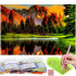 Set de broderie cu diamante 5D, 30x40cm, model Lac de munte [23]