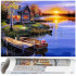 Set de broderie cu diamante 5D, 30x40cm, model Cabana langa lac [18]
