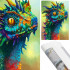 Set de broderie cu diamante 5D, 30x40cm, model Cap de dragon [21]