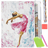 Set de broderie cu diamante 5D, 30x40cm, model Balerina Set de broderie cu diamante 5D, 30x40cm, model Balerina