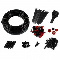 Sistem irigare micro drip 71 piese, furtun 23 m, cu filtru si robinet reglaj, pentru gradina, straturi si sera Sistem irigare micro drip 71 piese, furtun 23 m, cu filtru si robinet reglaj, pentru gradina, straturi si sera