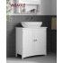 VASAGLE Dulap baie baza lavoar, cu 2 usi, 2 rafturi, alb 60x60x30 cm, alb [2]