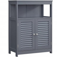 VASAGLE Dulap tip comoda pentru baie, cu rafturi reglabile si 2 usi, 30x60x80 cm, gri VASAGLE Dulap tip comoda pentru baie, cu rafturi reglabile si 2 usi, 30x60x80 cm, gri