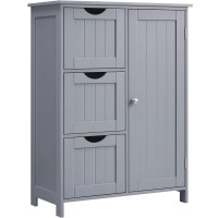 VASAGLE Dulap de baie, din MDF, cu 3 sertare, raft reglabil, 30x60x81cm, gri VASAGLE Dulap de baie, din MDF, cu 3 sertare, raft reglabil, 30x60x81cm, gri