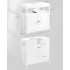 VASAGLE Dulap baie 60x30x60 cm, 2 usi, compartiment deschis, stil scandinav, alb mat [8]