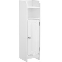 VASAGLE Dulap de baie, pentru spatii inguste, cu rafturi si usa, 18x20x80 cm, alb VASAGLE Dulap de baie, pentru spatii inguste, cu rafturi si usa, 18x20x80 cm, alb