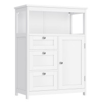 VASAGLE Dulap de baie cu 3 sertare si dulap, raft reglabil, MDF, 60x30x80 cm, alb