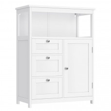 VASAGLE Dulap de baie cu 3 sertare si dulap, raft reglabil, MDF, 60x30x80 cm, alb