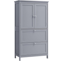 VASAGLE Dulap de baie, din MDF, cu 2 sertare si 2 usi, raft reglabil, 30x60x110cm, gri VASAGLE Dulap de baie, din MDF, cu 2 sertare si 2 usi, raft reglabil, 30x60x110cm, gri