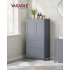 VASAGLE Dulap de baie, din MDF, cu 2 sertare si 2 usi, raft reglabil, 30x60x110cm, gri [2]