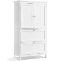 VASAGLE Dulap de baie, din MDF, cu 2 sertare si 2 usi, raft reglabil, 30x60x110cm, alb VASAGLE Dulap de baie, din MDF, cu 2 sertare si 2 usi, raft reglabil, 30x60x110cm, alb