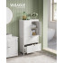 VASAGLE Dulap de baie, din MDF, cu 2 sertare si 2 usi, raft reglabil, 30x60x110cm, alb [4]