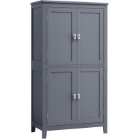 VASAGLE Dulap de baie, din MDF, cu 2 compartimente si 4 usi, rafturi reglabile, 30x60x110cm, gri inchis VASAGLE Dulap de baie, din MDF, cu 2 compartimente si 4 usi, rafturi reglabile, 30x60x110cm, gri inchis