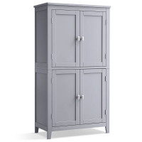 VASAGLE Dulap de baie, din MDF, cu 2 compartimente si 4 usi, rafturi reglabile, 30x60x110cm, gri VASAGLE Dulap de baie, din MDF, cu 2 compartimente si 4 usi, rafturi reglabile, 30x60x110cm, gri