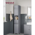 VASAGLE Dulap inalt 30x30x170 cm, cu sertar, rafturi reglabile si usi reversibile, MDF, gri [4]