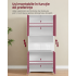 VASAGLE Dulap inalt de baie cu 2 dulapuri inchise, 2 sertare si compartiment deschis pentru organizarea prosoapelor si cosmeticelor, rafturi reglabile [4]