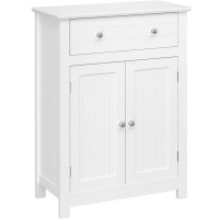 VASAGLE Dulap de depozitare pentru baie, cu sertar si spatiu de depozitare cu 2 usi, 60x30x80cm, alb VASAGLE Dulap de depozitare pentru baie, cu sertar si spatiu de depozitare cu 2 usi, 60x30x80cm, alb