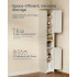 SONGMICS Dulap de baie ingust, cu rafturi reglabile si 2 compartimente deschise, PAL si MDF, 30x30x170 cm, alb rustic [4]