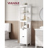 VASAGLE Dulap de baie tip coloana, din MDF, cu 2 sertare si 3 rafturi, 30x30x142 cm, alb [2]