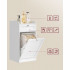 VASAGLE Dulap de baie cu cos de rufe integrat, sertar si blat cu margini ridicate, sac textil detasabil, 80x40x40 cm, alb [7]