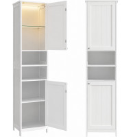 VASAGLE Dulap inalt pentru baie cu iluminare LED si rafturi reglabile, MDF, 30x40x170 cm, alb VASAGLE Dulap inalt pentru baie cu iluminare LED si rafturi reglabile, MDF, 30x40x170 cm, alb
