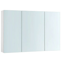 VASAGLE Dulap pentru baie cu oglinda, 3 usi si rafturi reglabile, MDF, 90x15x60 cm, alb