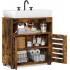 VASAGLE Dulap baie lavoar cu 2 usi tip jaluzea, raft reglabil, 60x30x63 cm, maro rustic [8]
