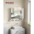 VASAGLE Dulap de baie de perete, cu oglinda si LED, prize si USB incorporate, 70x16x75 cm, alb [5]