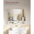 VASAGLE Dulap suspendat cu oglinda pentru baie, cu 3 usi si compartiment deschis, rafturi reglabile, 90x15x75 cm, alb [4]