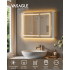 VASAGLE Dulap pentru baie cu oglinda si iluminare LED reglabila, functie anti-abur, USB si prize integrate, 80x17x60 cm, alb [7]