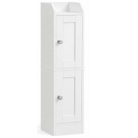 VASAGLE Dulap ingust pentru baie, cu rafturi reglabile si design compact, 20x18x80 cm, alb