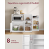 VASAGLE Dulap pentru bucatarie cu raft pentru cuptor cu microunde, 3 usi si rafturi reglabile, priza integrata, 90x40x90 cm, alb [7]