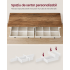 VASAGLE Dulap bufet rustic pentru living, bucatarie si dining, cu sertar spatios si 2 separatoare reglabile, dulap inferior cu raft ajustabil pe 5 niv [3]