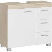 VASAGLE Dulap pentru baie sub chiuveta cu 3 sertare si usa, 2 compartimente de depozitare, raft interior reglabil, structura din MDF, organizare proso