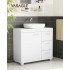 VASAGLE Dulap pentru baie suport lavoar, cu 3 sertare si raft reglabil, MDF, 70x30x64 cm, alb [10]