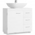 VASAGLE Dulap pentru baie suport lavoar, cu 3 sertare si raft reglabil, MDF, 70x30x64 cm, alb [11]