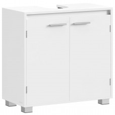 VASAGLE Masca chiuveta baie, lavoar cu 2 usi si raft interior reglabil, MDF si PAL, 60x30x60 cm, alb