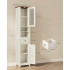 VASAGLE Dulap baie ingust Liry, tip coloana, cu sertar, compartimente deschise si usi, MDF, 33x32x171 cm, alb rustic [2]