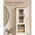 VASAGLE Dulap baie ingust Liry, tip coloana, cu sertar, compartimente deschise si usi, MDF, 33x32x171 cm, alb rustic [3]