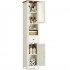 VASAGLE Dulap baie ingust Liry, tip coloana, cu sertar, compartimente deschise si usi, MDF, 33x32x171 cm, alb rustic [9]