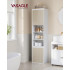 VASAGLE Dulap baie cu montare pe podea sau perete, 7 compartimente, 30x40x160 cm, alb bej [4]