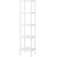 SONGMICS Etajera bambus 5 niveluri, raft multifunctional pentru baie sau bucatarie, 33x33x146 cm, alb SONGMICS Etajera bambus 5 niveluri, raft multifunctional pentru baie sau bucatarie, 33x33x146 cm, alb