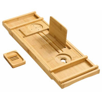 SONGMICS Suport cada extensibil din bambus, pliabil, 70–96 cm, bej natur SONGMICS Suport cada extensibil din bambus, pliabil, 70–96 cm, bej natur