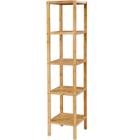 SONGMICS Raft de depozitare din bambus, 5 polite, pentru bucatarie sau baie, 146x33x33cm, maro natural SONGMICS Raft de depozitare din bambus, 5 polite, pentru bucatarie sau baie, 146x33x33cm, maro natural