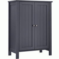 VASAGLE Dulap baie pe picioare cu 2 rafturi reglabile, din MDF, 30x60x80 cm, gri