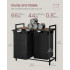 VASAGLE Cos de rufe, 2 compartimente, saci de rufe detasabili, raft, cadru metalic, 2x46L, 73x33x72 cm, maro rustic si negru [6]